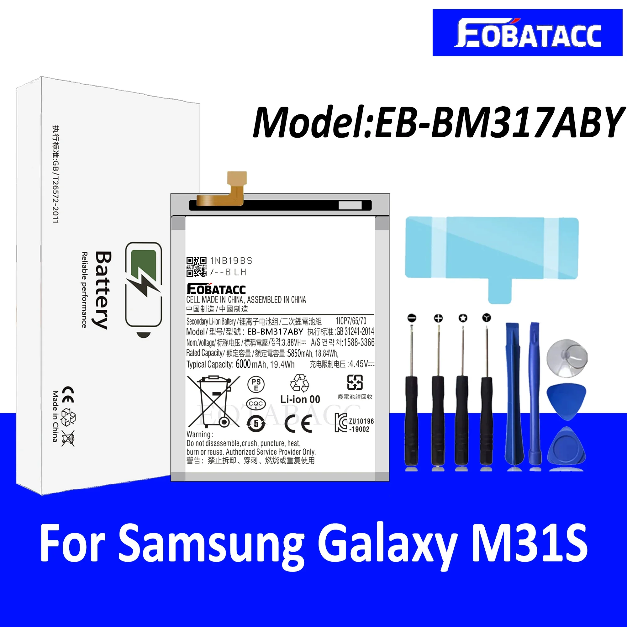 EOTABACC 100% новый высококачественный аккумулятор для Samsung M31S + Инструменты