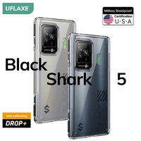 uflaxe original shockproof hard case for xiaomi black shark 5 pro 4k hd crystal clear anti yellow back cover casing