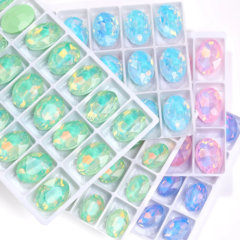 24 шт. овальный опал искусственное стекло мокко камни сделай сам драгоценные с