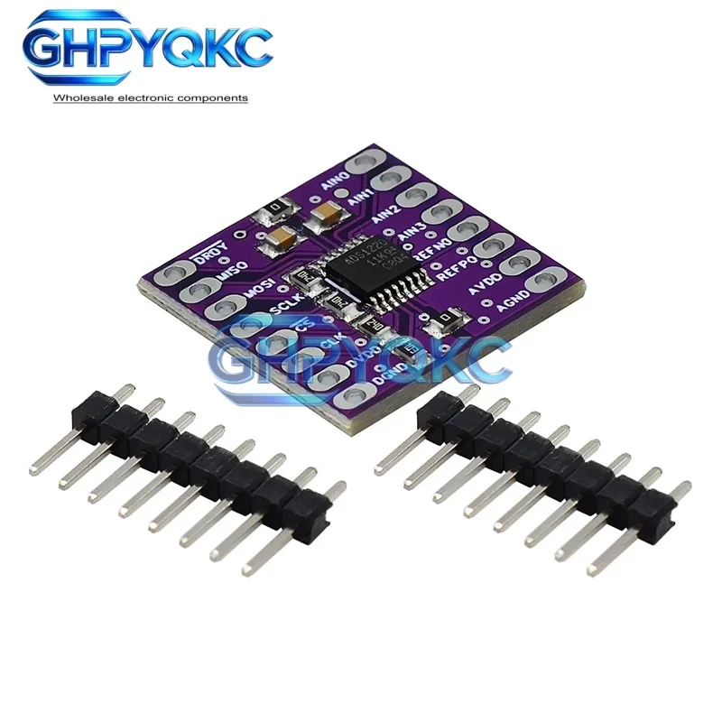 Фото GHPYQKC ADS1220 ADS1120 ADC 24-битный 16-битный модуль преобразователя I2C с низким энергопотреблением, 24-битный аналого-цифровой преобразователь для Arduino №1