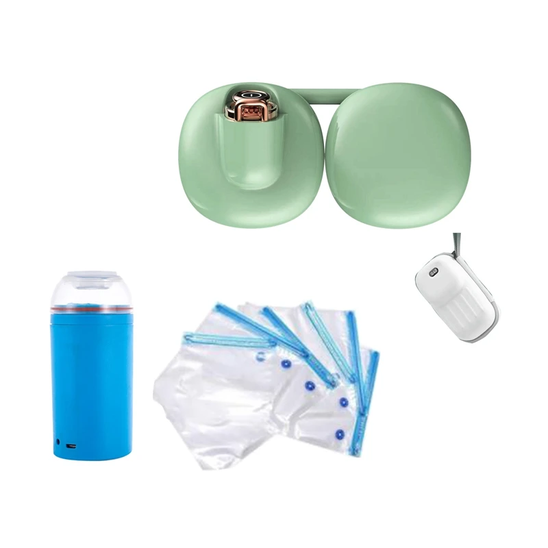 

Mini Bladeless Portable Neck Fan,For Outdoor Travel With Mini Vacuum Machine, Handheld Vacuum Sealer,And Sous Vide Bags