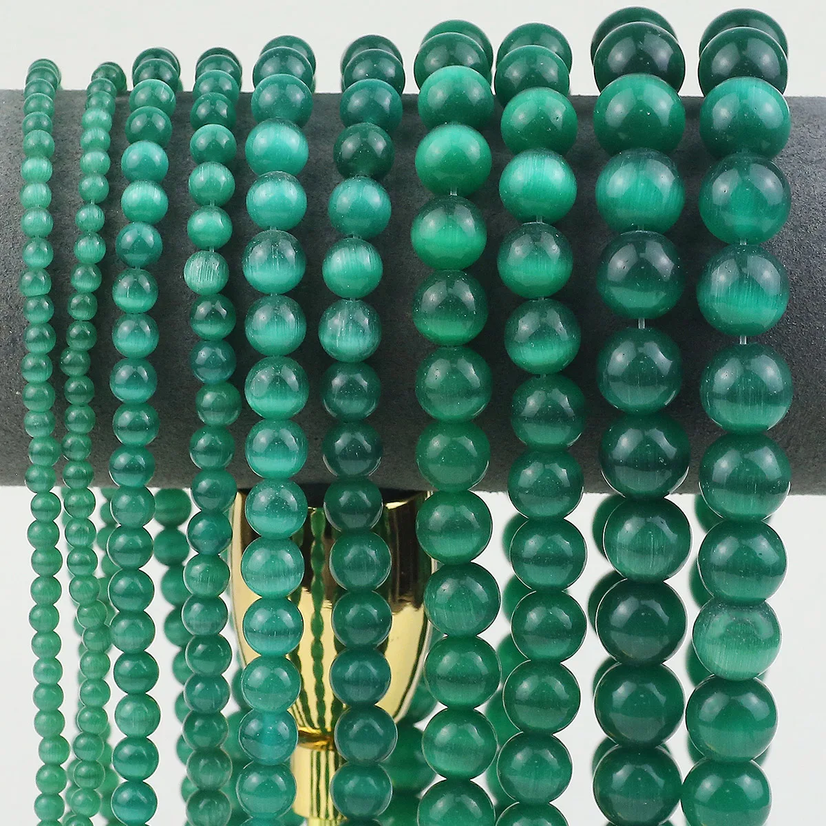 Круглые бусины 4/6/8/10/12 мм в виде кошачьего глаза