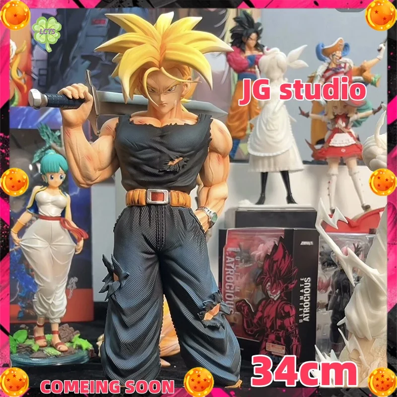 Фото В НАЛИЧИИ: Коллекционная фигурка Транка из аниме Dragon Ball от JG Studio, 34 см, с 2 головами, статуэтка из ПВХ, модель для коллекции, подарок, игрушка.