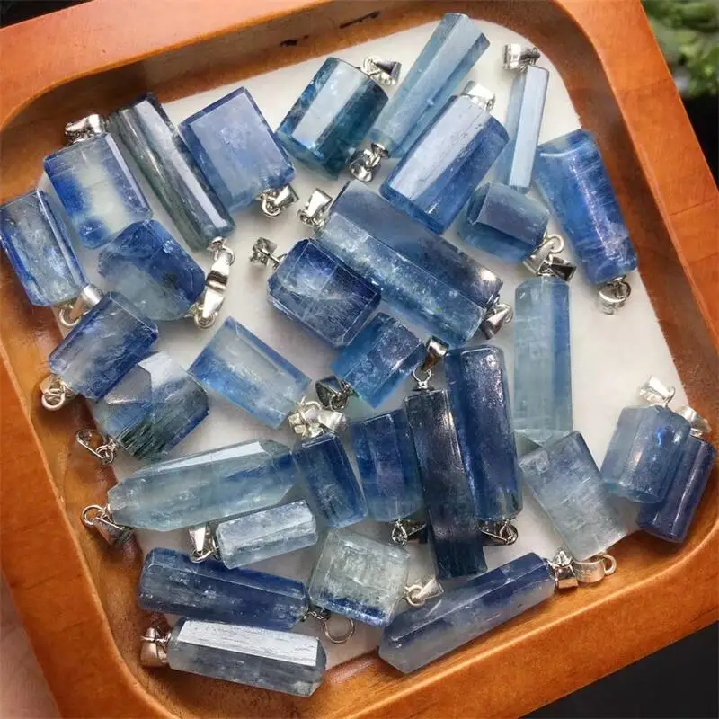 Натуральный прозрачный кулон кианита S925 лечебное Ожерелье сделай сам модное