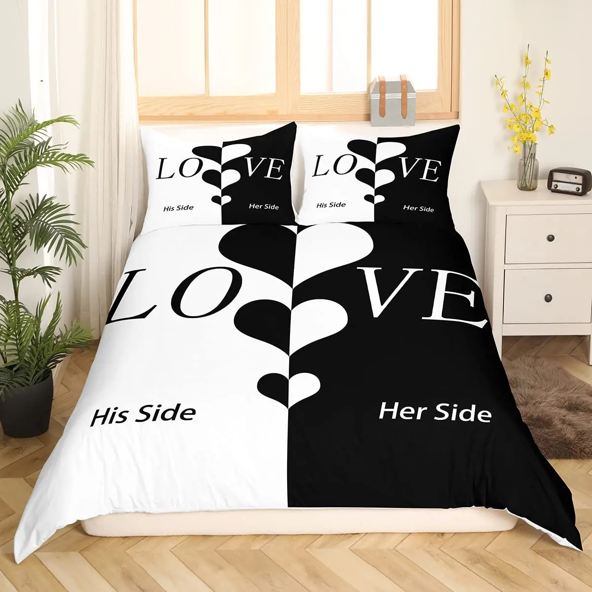 Her side his side. His and hers обложка. All her side. Her side his side. Постельное бельё белое с черными буквами.