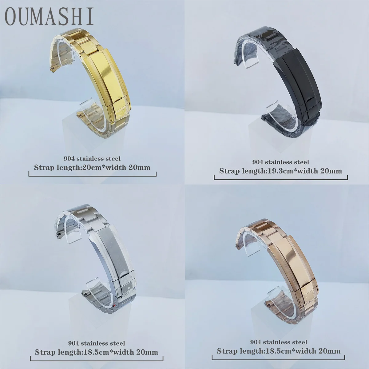 

20mm Strap Stainless Steel Strap+40mm Case Sapphire 904 Stainless Steel Case for NH35/36/ Sports Waterproof Watch Retrofit Case