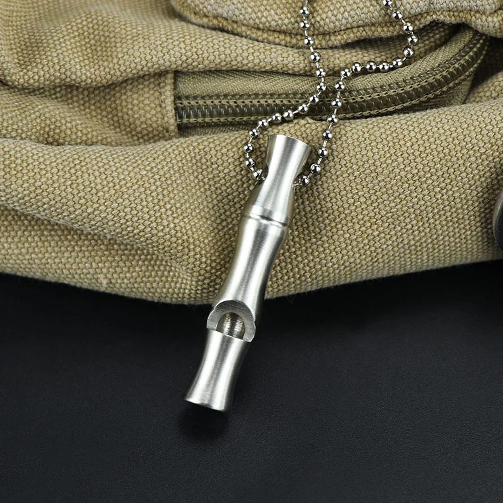 

Stainless Steel Outdoor Dog Trainer Hiking Whistle Silent Training Hanging Camping Supply