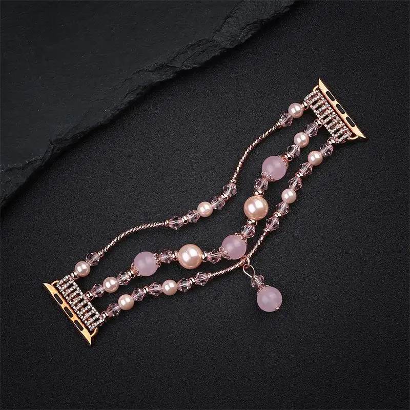 

Jewelry strap For Apple Watch band 45mm 41mm 38/42mm Women Correa Diamond Elastic Bracelet iWatch Series 7 6 5 4 3 SE 40mm/44mm