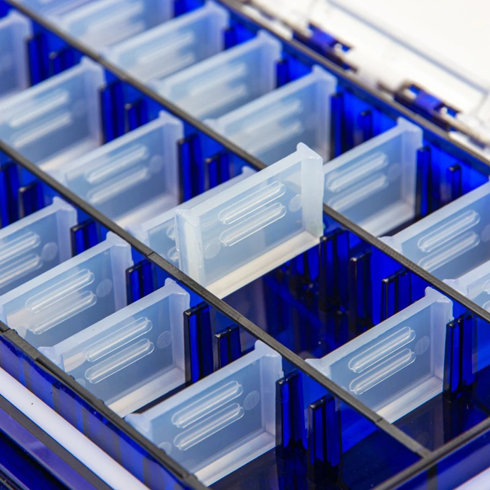 

Двухсторонняя коробка для рыболовных принадлежностей, приманок, крючков, коробка для хранения, отделения для рыболовных снастей с регулиру...