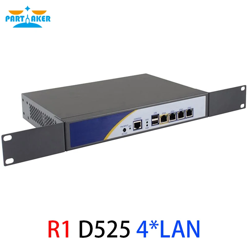 Partaker R1 Firewall VPN Network Security Appliance Intel D525 Dual Core  4 Intel Gigabit LAN Router PC 2GB Ram 32GB SSD