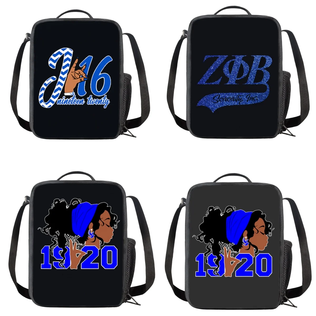 

Zeta Phi Beta Women Insulated Lunch Bags Portable Thermal Cooler Food Lunch Boxes for Kid Teenager Bento Box with Shoulder Strap