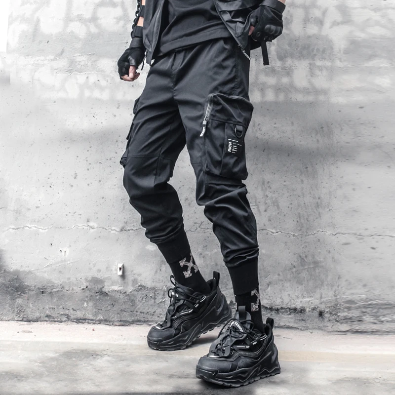 Fashion Trend Dark High Street Machine Can Wind Parachute Pants Men's Spring And Summer New Loose Personality Legged Overalls