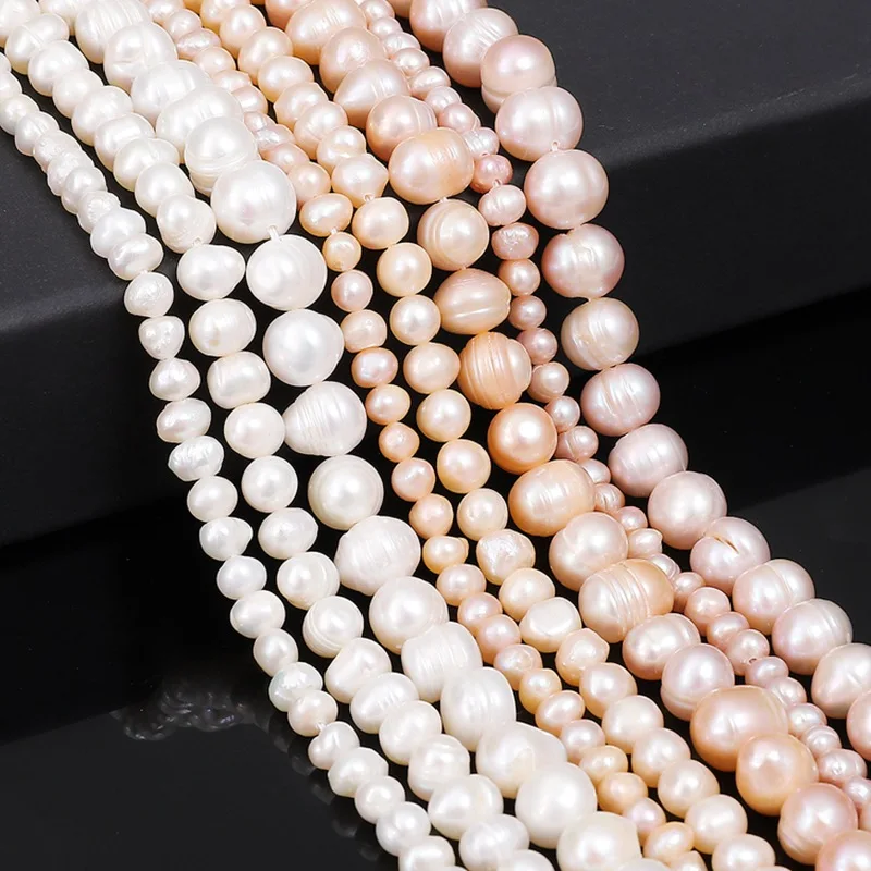 

10pcs White Pink Purple Freshwater Pearl Handmade Diy Beads Making Jewelry for Pearl Bracelet Necklace Hairpin Hair Accessories