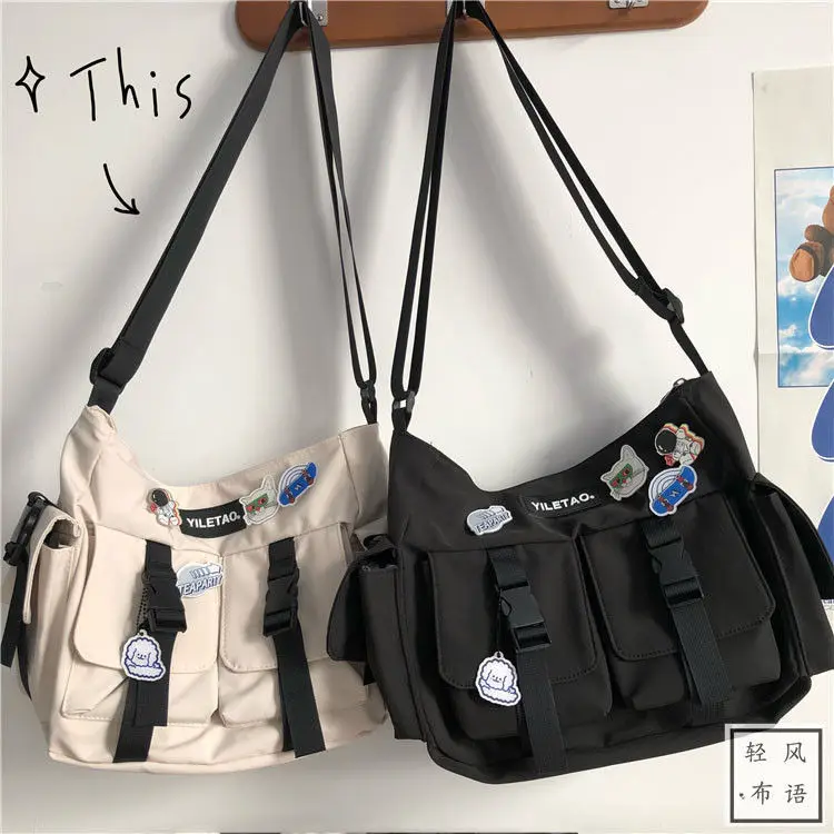 

Waterproof Nylon Messenger Bag Large Capacity Crossbody Bags for Women Handbag Shoulder Bag Harajuku Youth Men School Bags Bolso