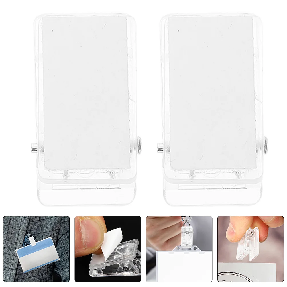 

40pcs Self-adhesive Spring Clips Badge Clips Self Adhesive Card Clips Certificate Clips