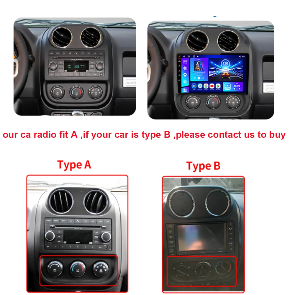 car radio for jeep compass patriot 2010 2016 autoradio stereo 2 din player antenna gps navigation carplay dsp obd no cd player free global shipping