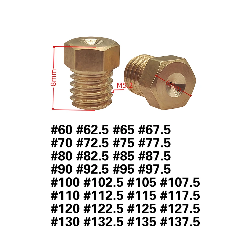 Фото Комплект из 8/16 шт. малых шестигранных основных форсунок M10/14 M/J для Mikuni VM22-VM38, CY80, CY50, TZR50, YB-1, RZ50 # 60- # 137.5 №2