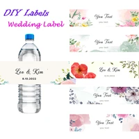 30pcs custom water bottle labels with beautiful watercolor floral design stickers for birthday wedding party baby shower supply