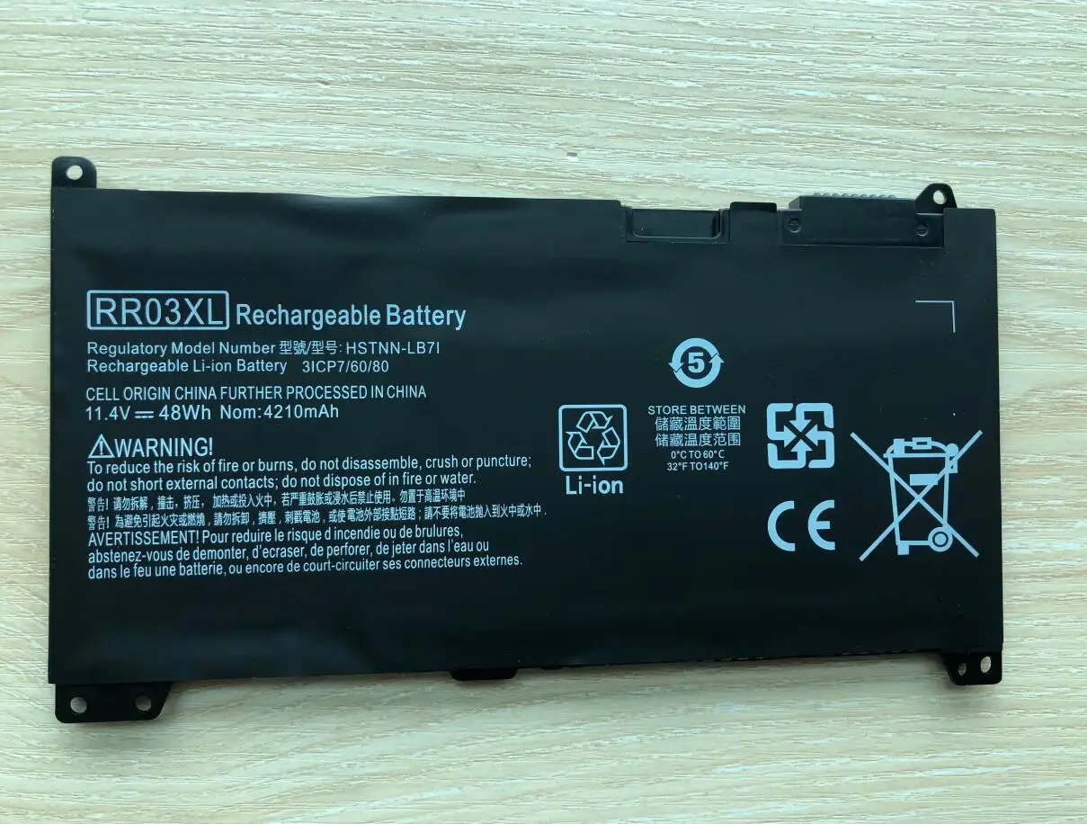 Новый аккумулятор для ноутбука RR03XL HP ProBook 430 435 440 450 455 470 G4 G5 HSTNN-PB6W HSTNN-UB7C HSTNN-LB71 851477