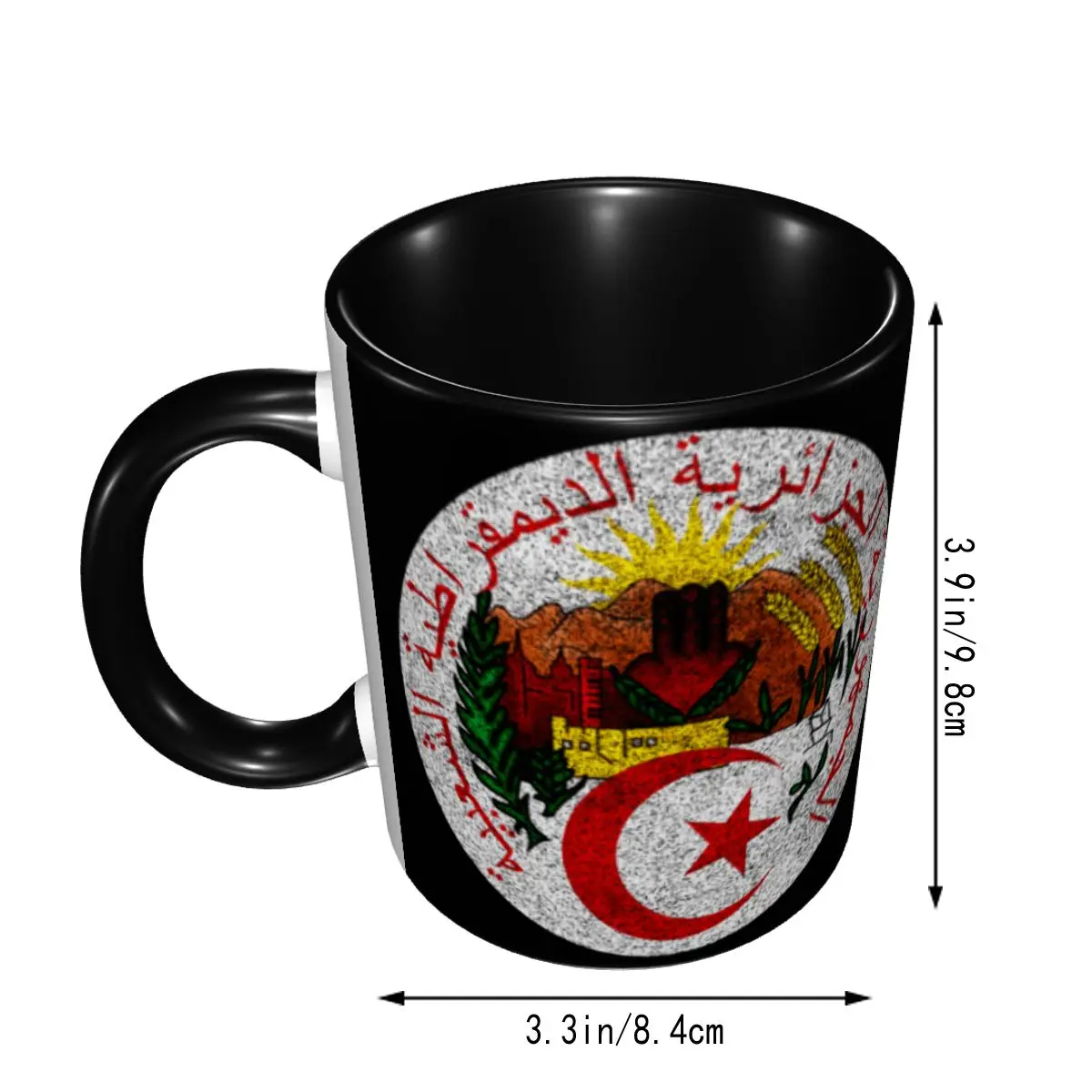 Промо-акция Национальная эмблема Алжира T-кружки графические чашки кружки с