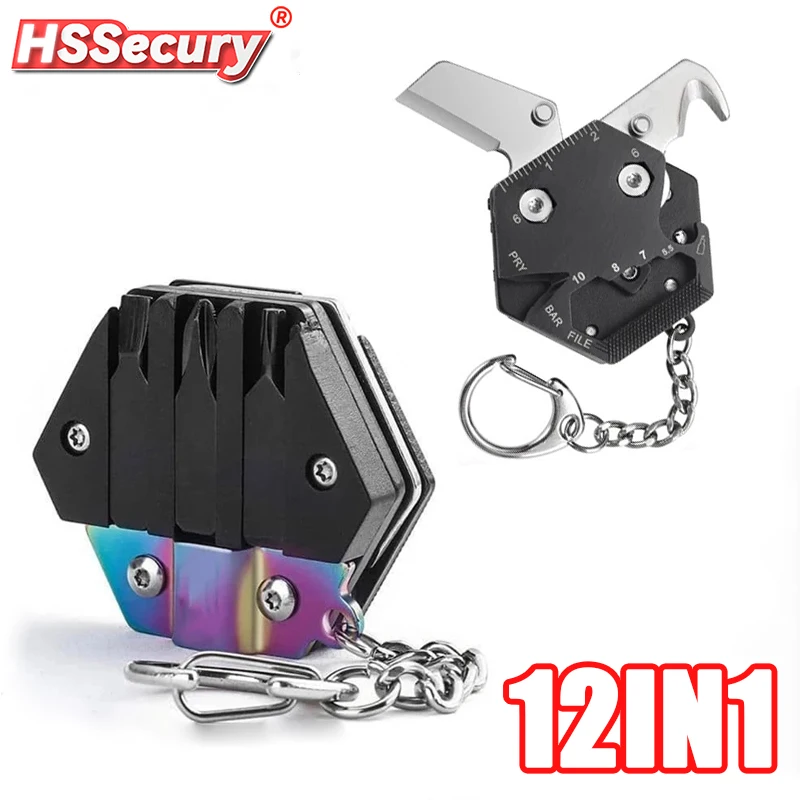 

Многофункциональный шестигранный инструмент для повседневного использования на открытом воздухе, шестигранный складной брелок, отвертка,...