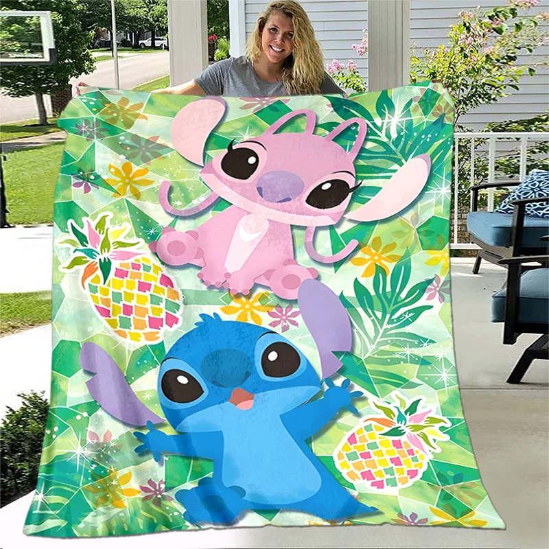 

Cartoon stich blanket for Children and adult Sofa Travel household blankets for beds, tAir travel cute custom blanket
