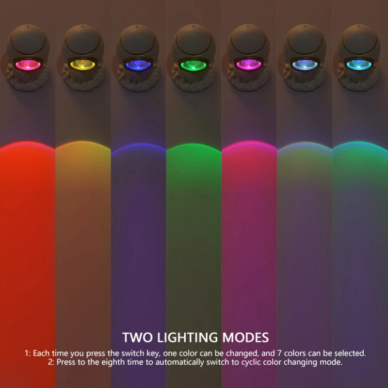 

Rocket Rainbow Sunsets Projection Light Led Atmosphere Night Table Lamp Home Bedroom Bar Wall Decoration Lighting Child Gifts