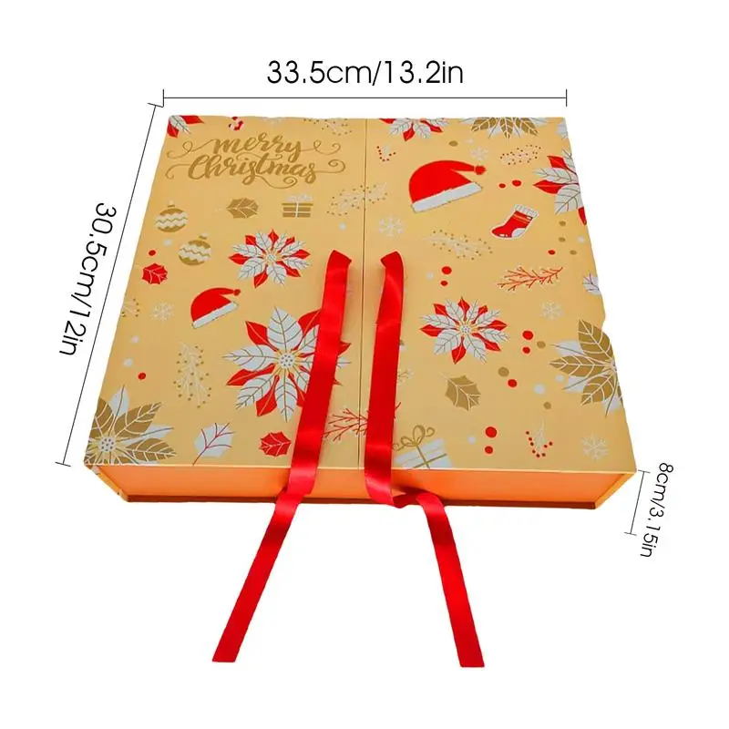 Рождественская Подарочная коробка с календарем обратный отсчет на день рождения