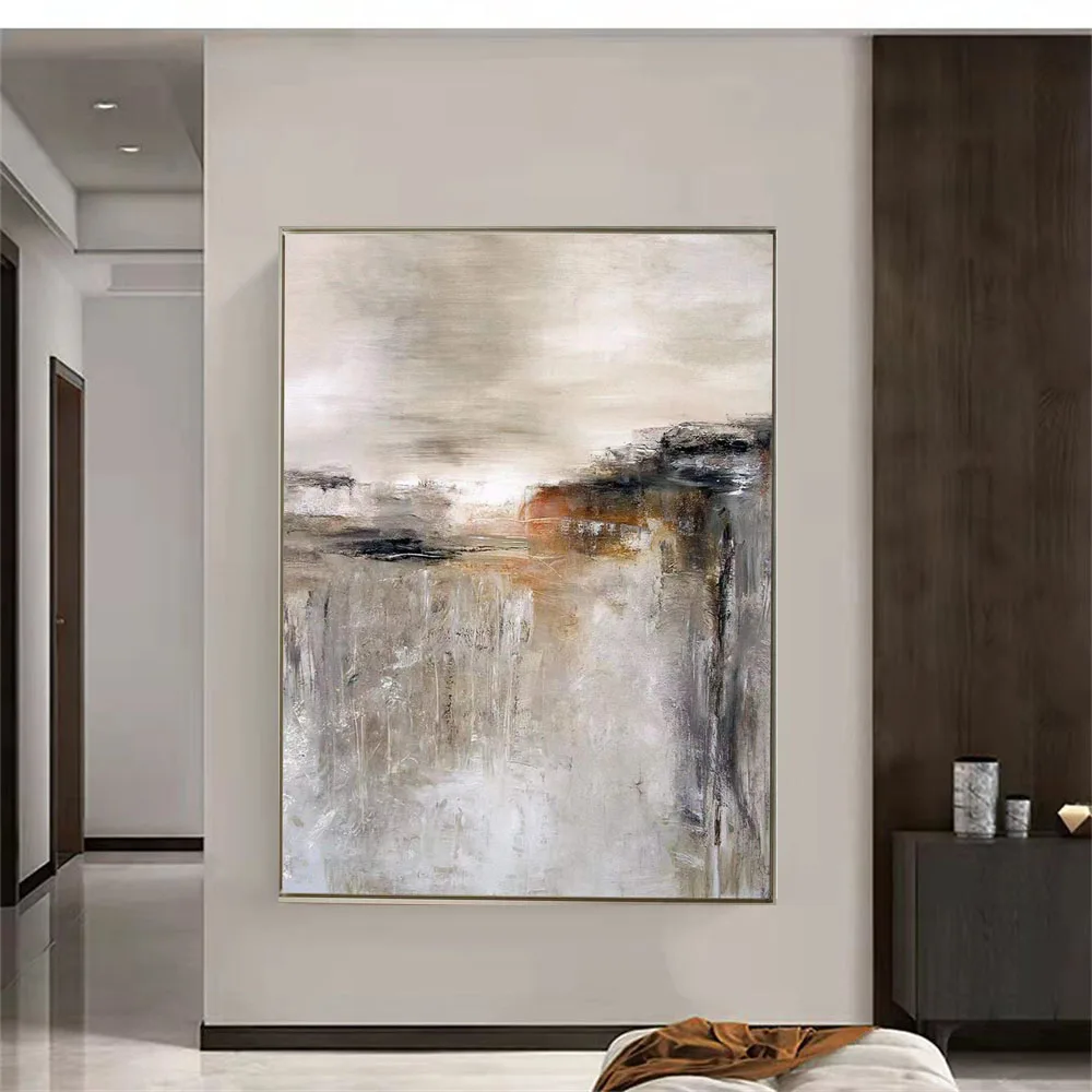 

Скандинавская абстрактная картина маслом, декоративная роспись ручной работы, Безрамная акриловая подвесная картина для гостиной, спальни, коридора, крыльца