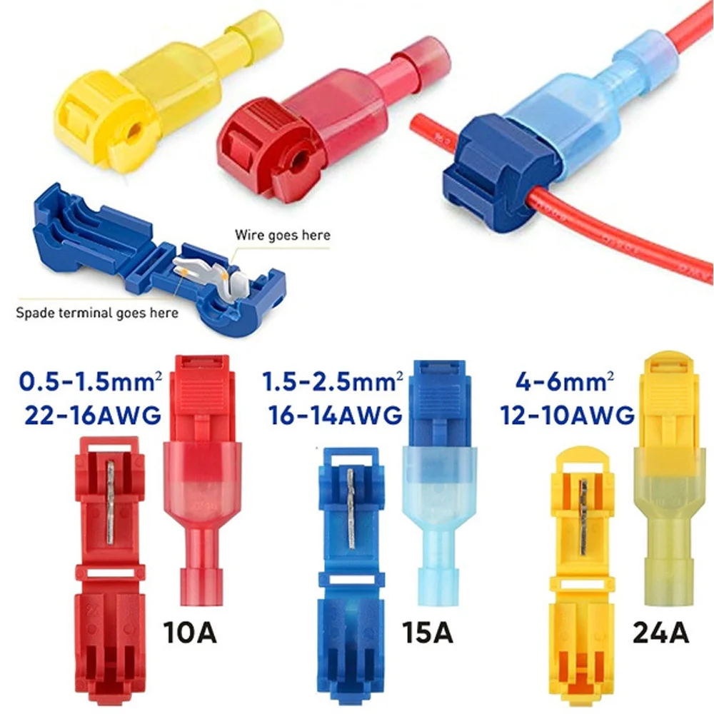 

60PCS Quick Electrical Cable Connector Snap Splice Lock Wire Terminal Waterproof T-Tap Crimp Terminal Ant Clip Connector
