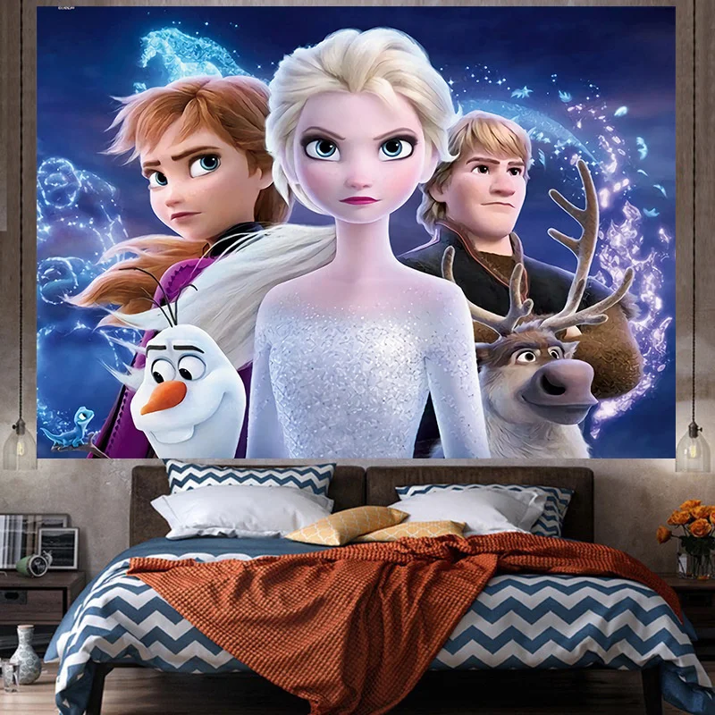 

Гобелен DISNEY Aisha с рисунком, декоративное настенное украшение для спальни, предмет интерьера дома, с рисунком Эльзы