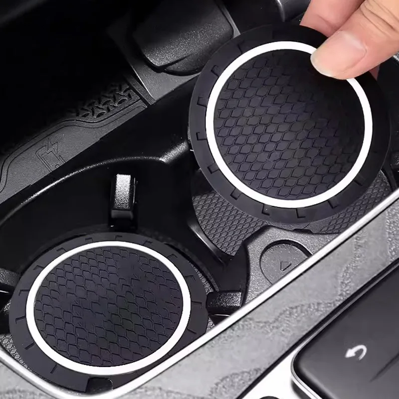 Фото 2 шт. противоскользящие коврики-подставки для подстаканников с логотипом BMW MINI Cooper R53 R52 R50 One JCW Clubman Countryman WORKS, аксессуары №3