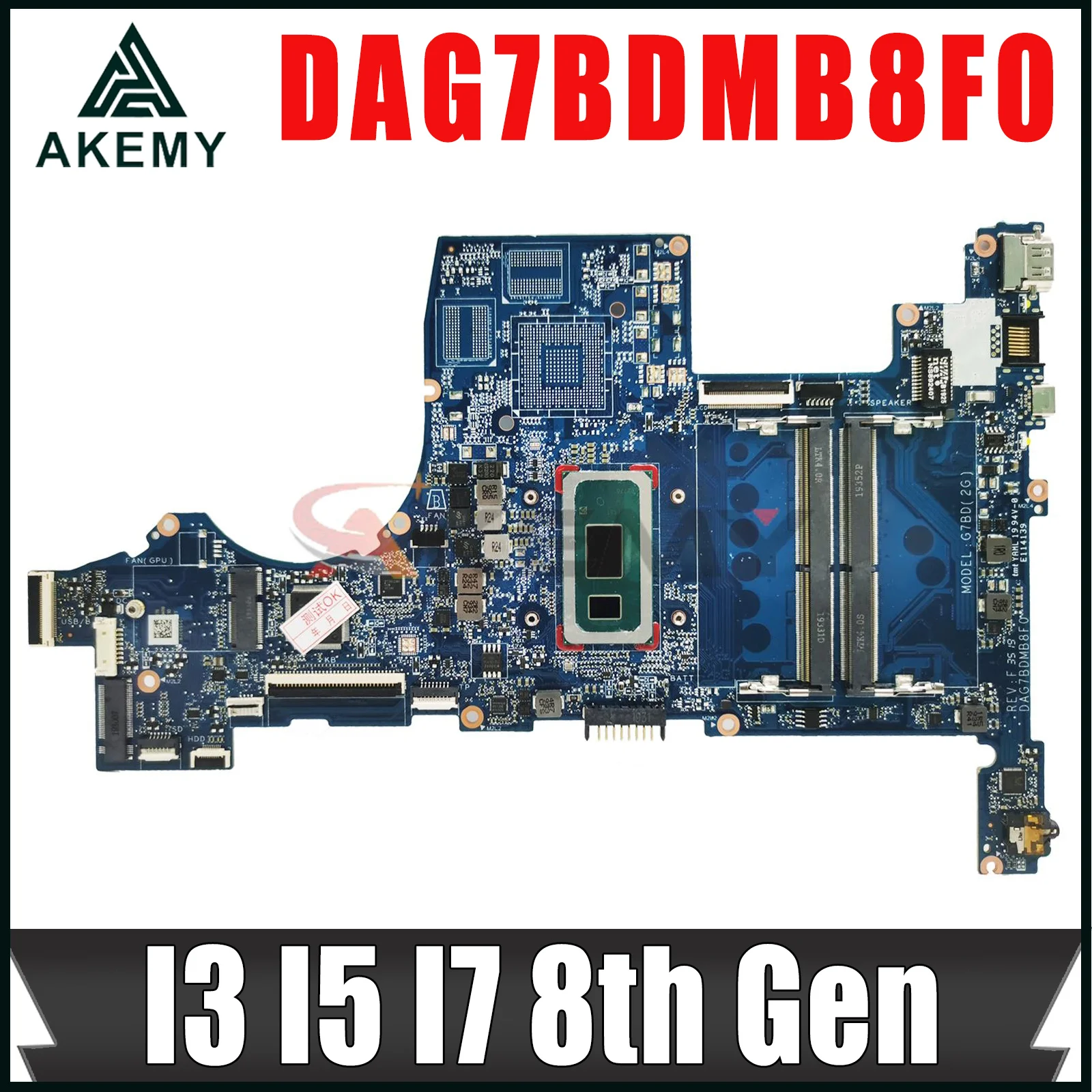 

For HP Pavilion 15T-CS 15-CS Motherboard Mainboard Laptop Motherboard With I3 I5 I7 8th Gen CPU DAG7BDMB8F0