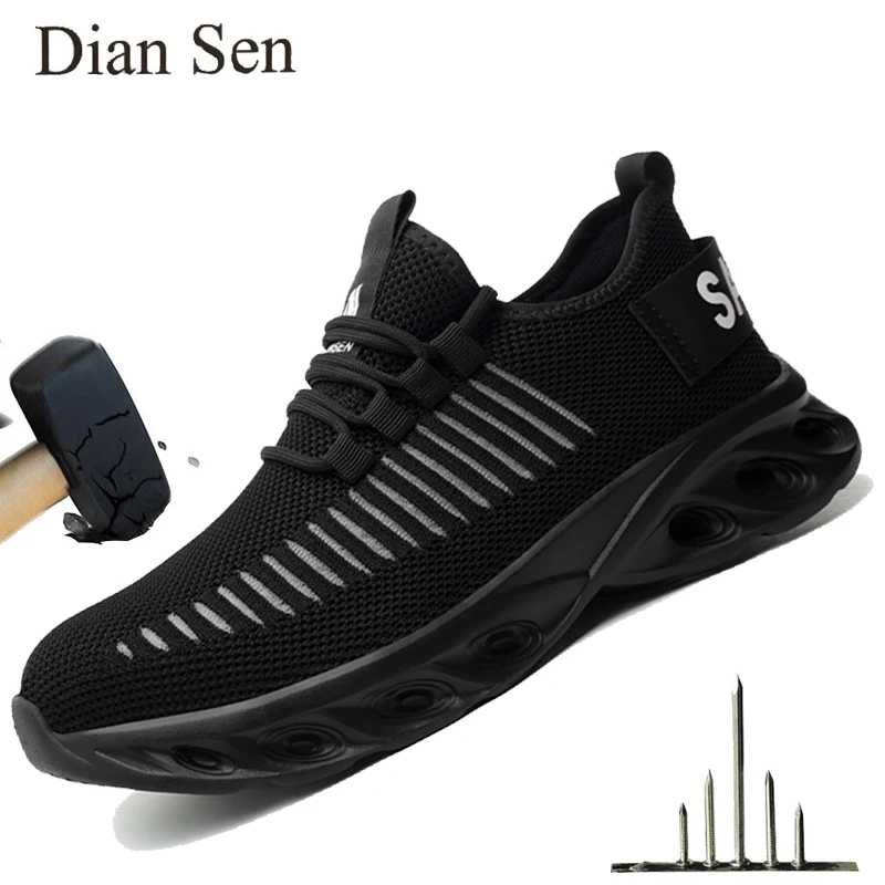 

Diansen Construction Shoes Men Safety Work Shoes Steel Toe Protective Boots Anti-Puncture Breathable Lightweight Work Sneakers