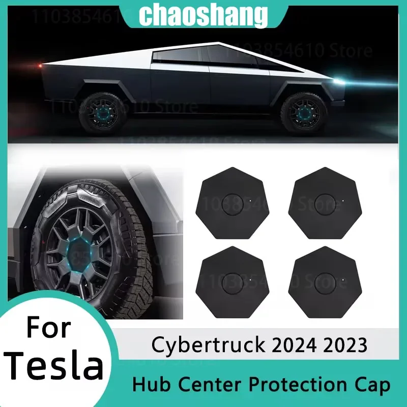 For Tesla Cybertruck 2024 2023 Wheel Hup Center Caps 4PCS ABS Hub Cover Rust Dust Resistant Auto Accessories