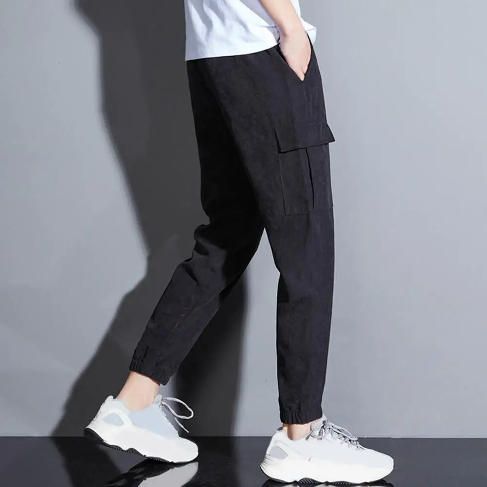 

Men Pants All Match Cozy Ankle Tied Mid-Rise Bow Pants Overall Men Cargo Pants for Working