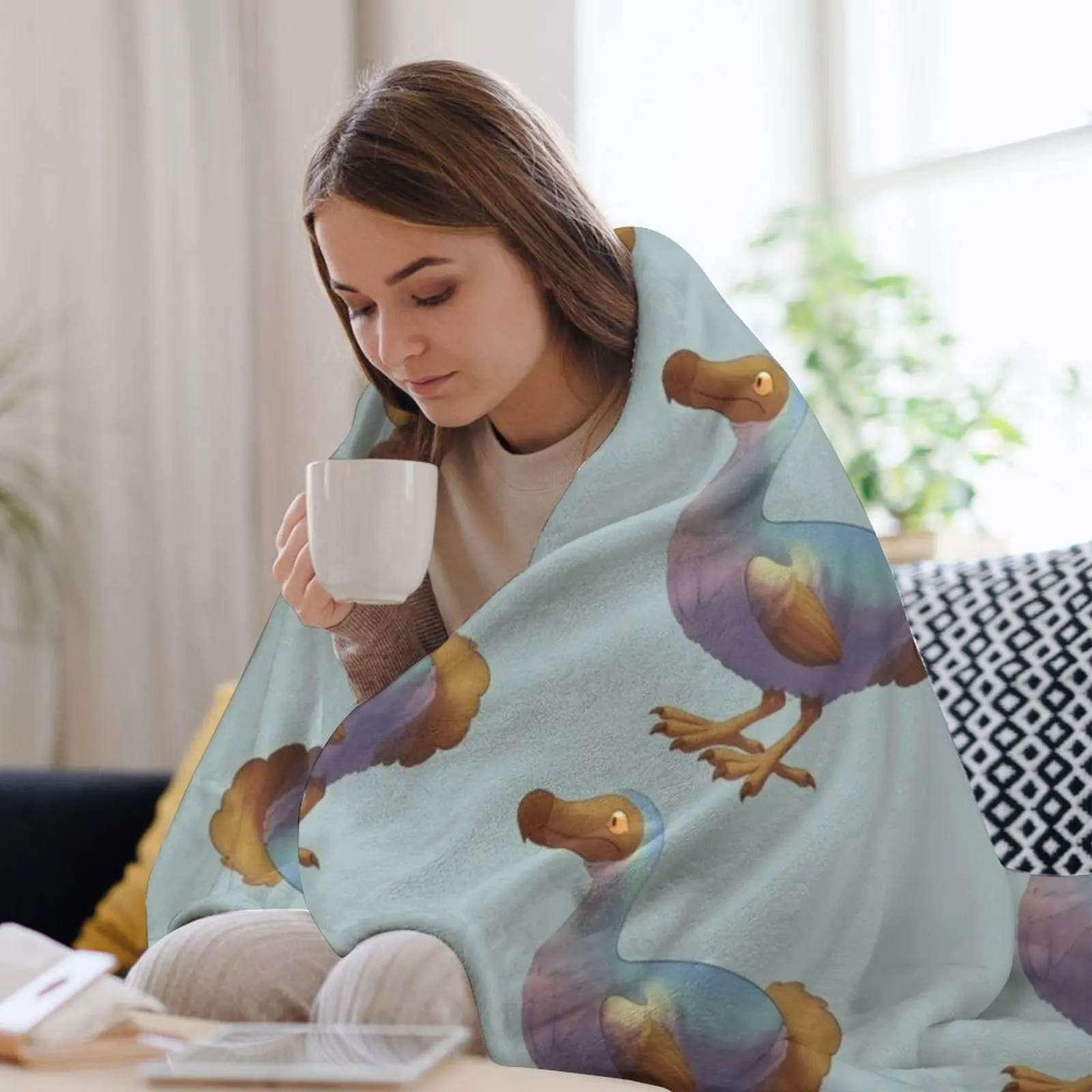 Одеяло с птицей Dodo для путешествий на зиму одеяла дивана Хэллоуин