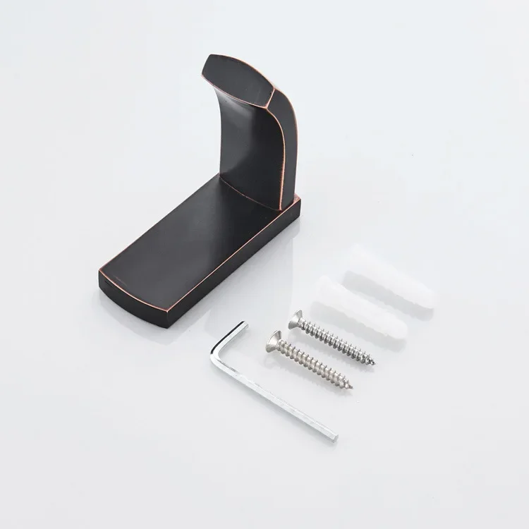 Черный простой крючок для халата настенные аксессуары ванной комнаты вешалка