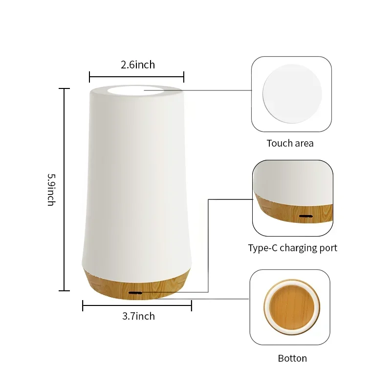 Деревянная зернистость 13 цветов изменяющая цвет Функция ночника удаленный