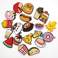 1pcs cute cartoon food shoe charms buckle funny diy shoe accessories fit for croc jibz sandals kids xmas parts gift