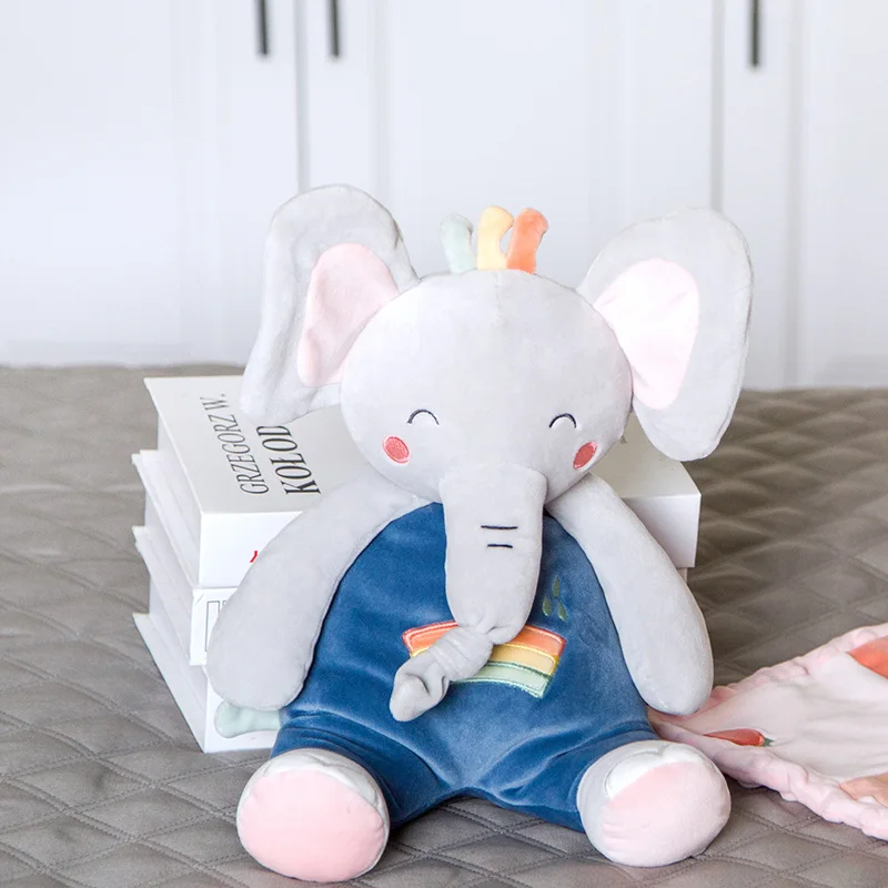 

30-40CM Appease Sleeping Dolls Plush Stuffed Toys Cartoon Elephant Soothe Towel Appease Doll For Newborn Soft Comforting Gift