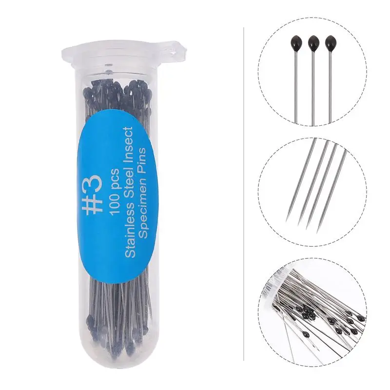 

Insectpinkit Stainless Collection Needles Entomology Pinning Dissection Steel Specimen Needle Collecting 3 Size