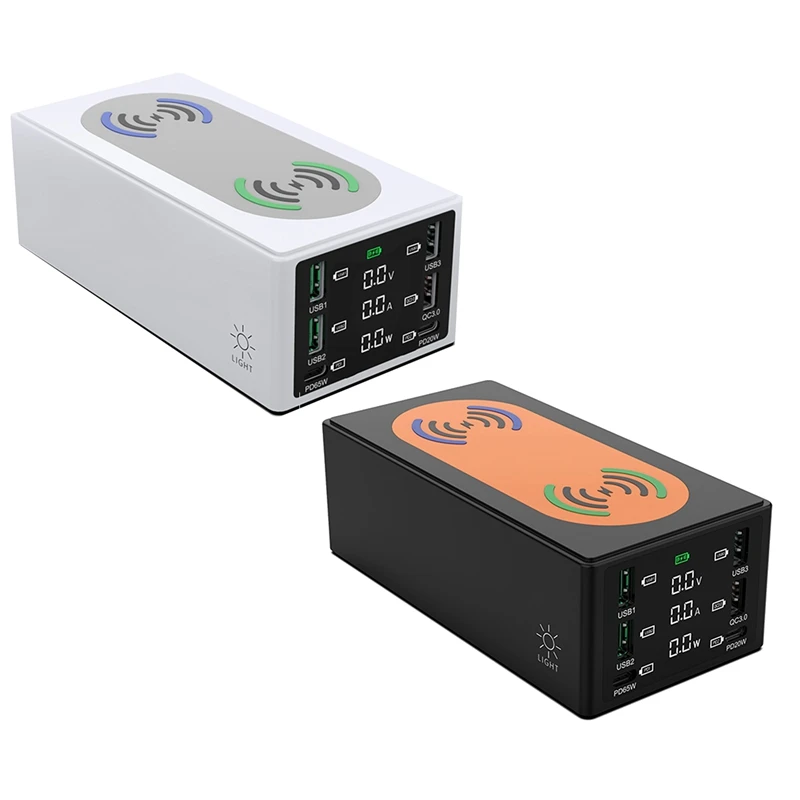 

HFES 150 Вт USB Тип C PD быстрое зарядное устройство Qi Беспроводное зарядное устройство Quick Charge 4,0 3,0 USB зарядное устройство для телефона для Iphone 12 (в...