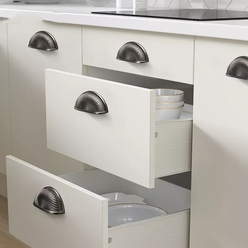 

Shape Kitchen Handle Gold Cabinet Pulls Drawer Knobs For Furniture Zinc Alloy