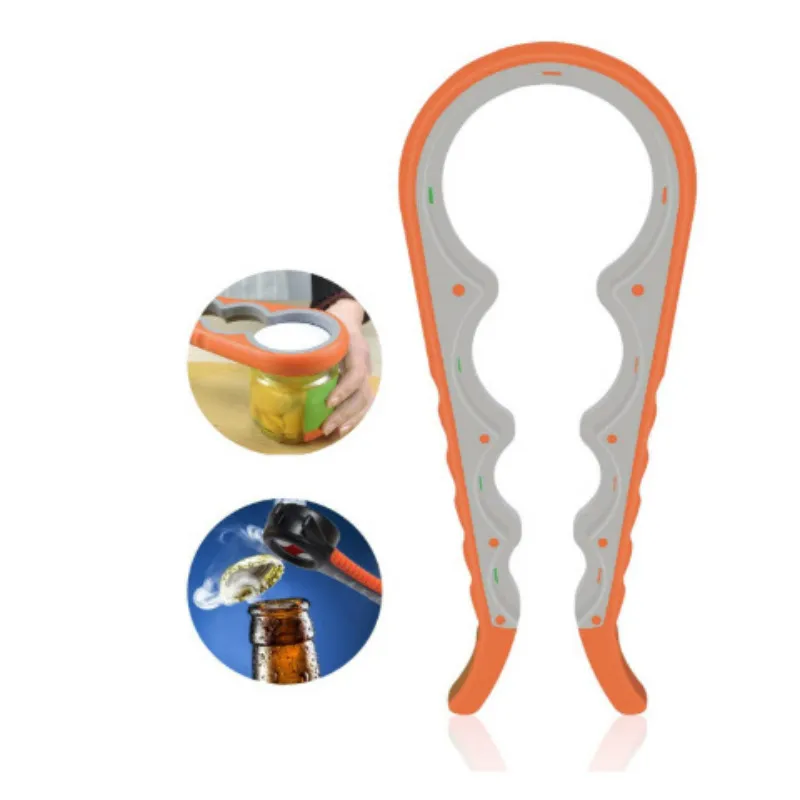 

Открывалка для баночка с крышкой 4 в 1, консервная открывалка с винтовой крышкой, ручная Нескользящая крышка с закручивающейся крышкой, устр...