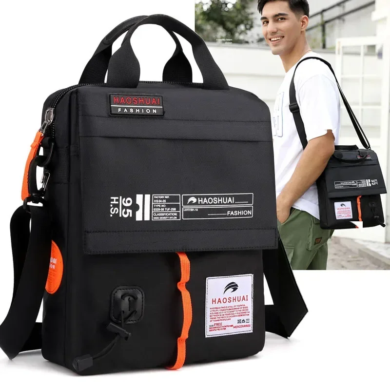 

Men's Satchel Shoulder Bag High Quality Boys Crossbody Pack Lightweight Man Messenger Flap Nylon Male Business Handbags X99C+