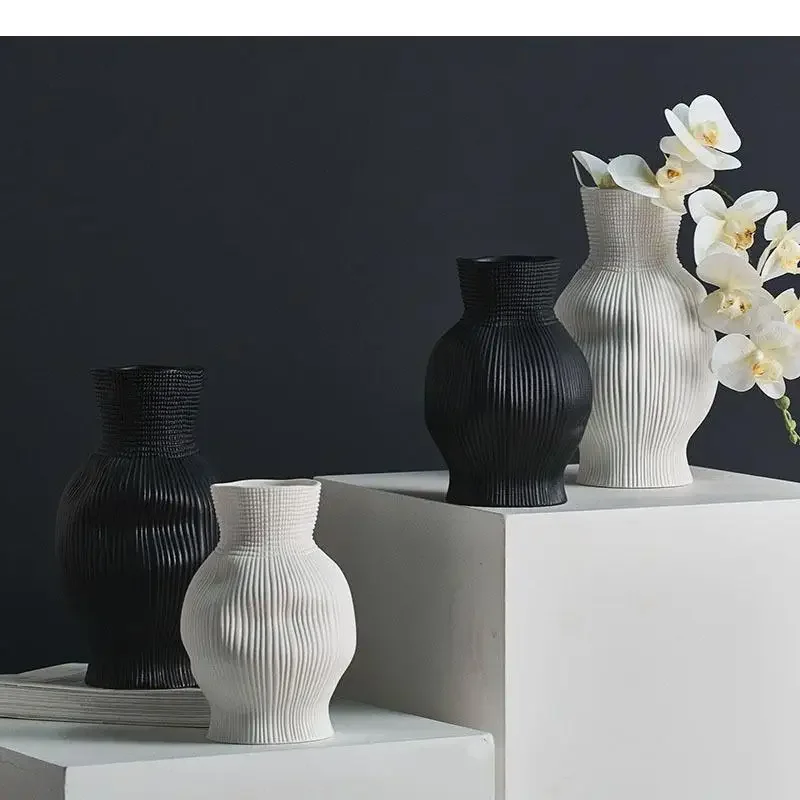 Ассиметричная керамическая ваза европейские минималистичные цветочные горшки