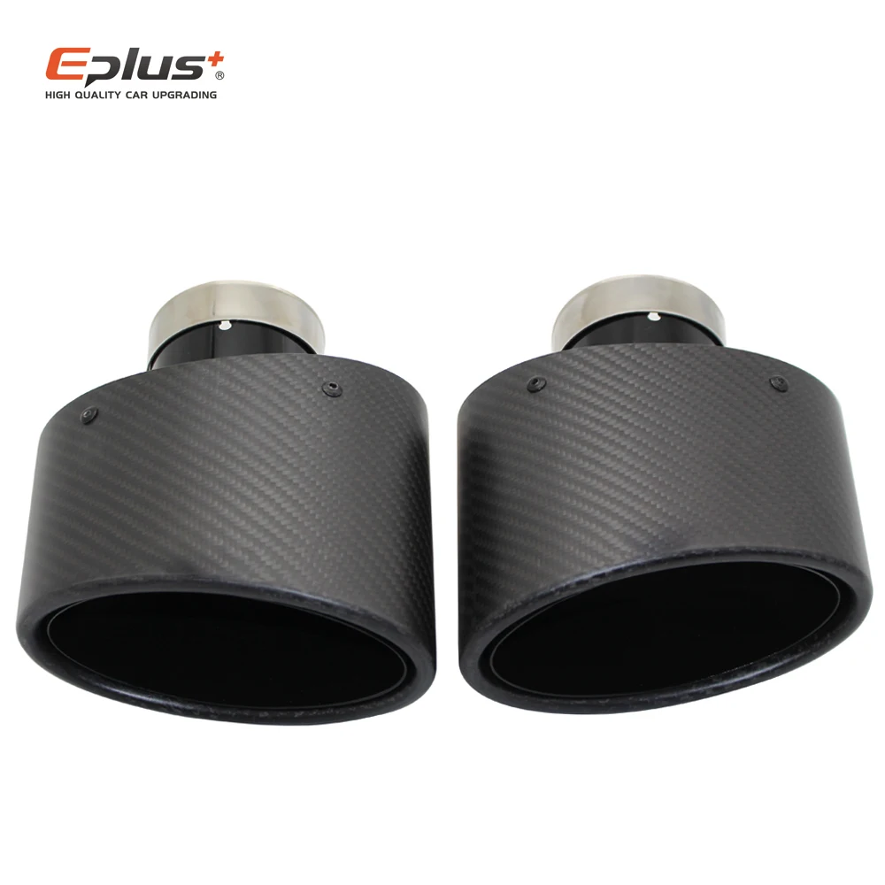 

Матовый автомобильный глушитель из углеродного волокна, выхлопная труба, стандартная универсальная нержавеющая Черная Овальная 150 мм, накл...