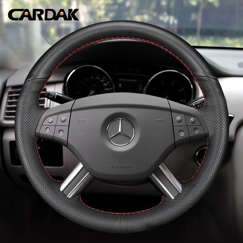 

Пользовательский автомобильный плетеный чехол на руль, черная кожа, 100% подходит для Mercedes Benz W164 M-Class ML350 ML500 X164 GL-Class GL4