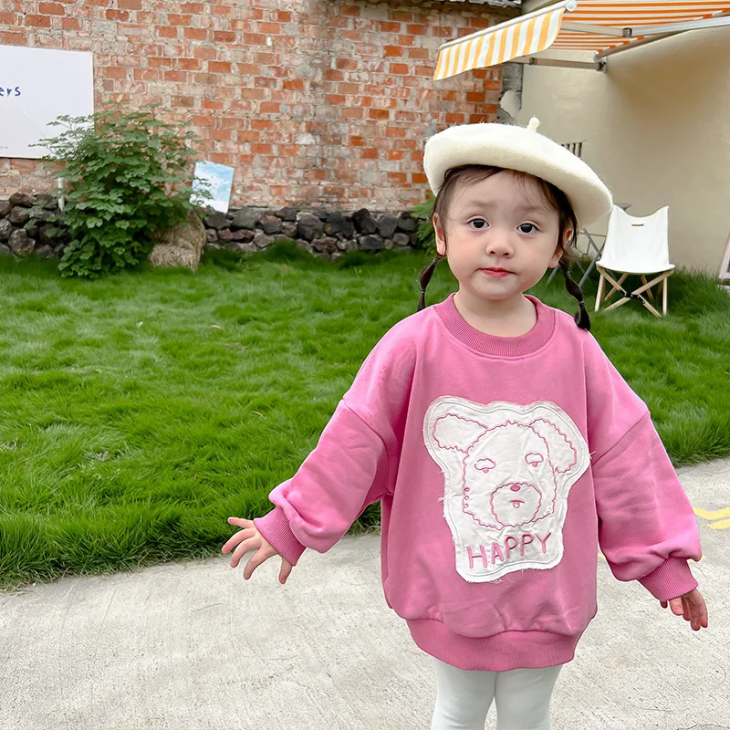 

2022 детский свободный зимний осенний Топ, мультяшный пуловер из флиса, рождественские подарки, хлопковый Детский Повседневный